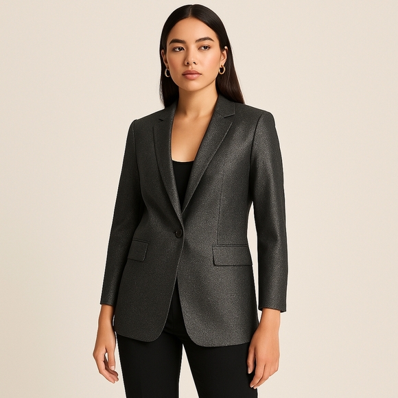 Theory Metallic Gray Blazer – Size 2 (EUC) - Picture 1 of 7